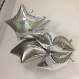 Balónek hvězda foliová satén stříbrná 42 cm